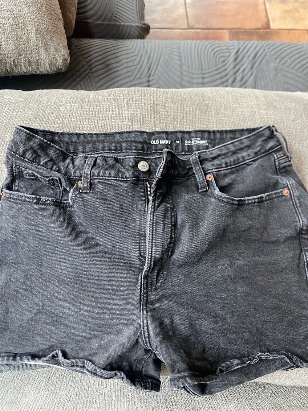 Old Navy Black Washed High-Rise Denim Shorts